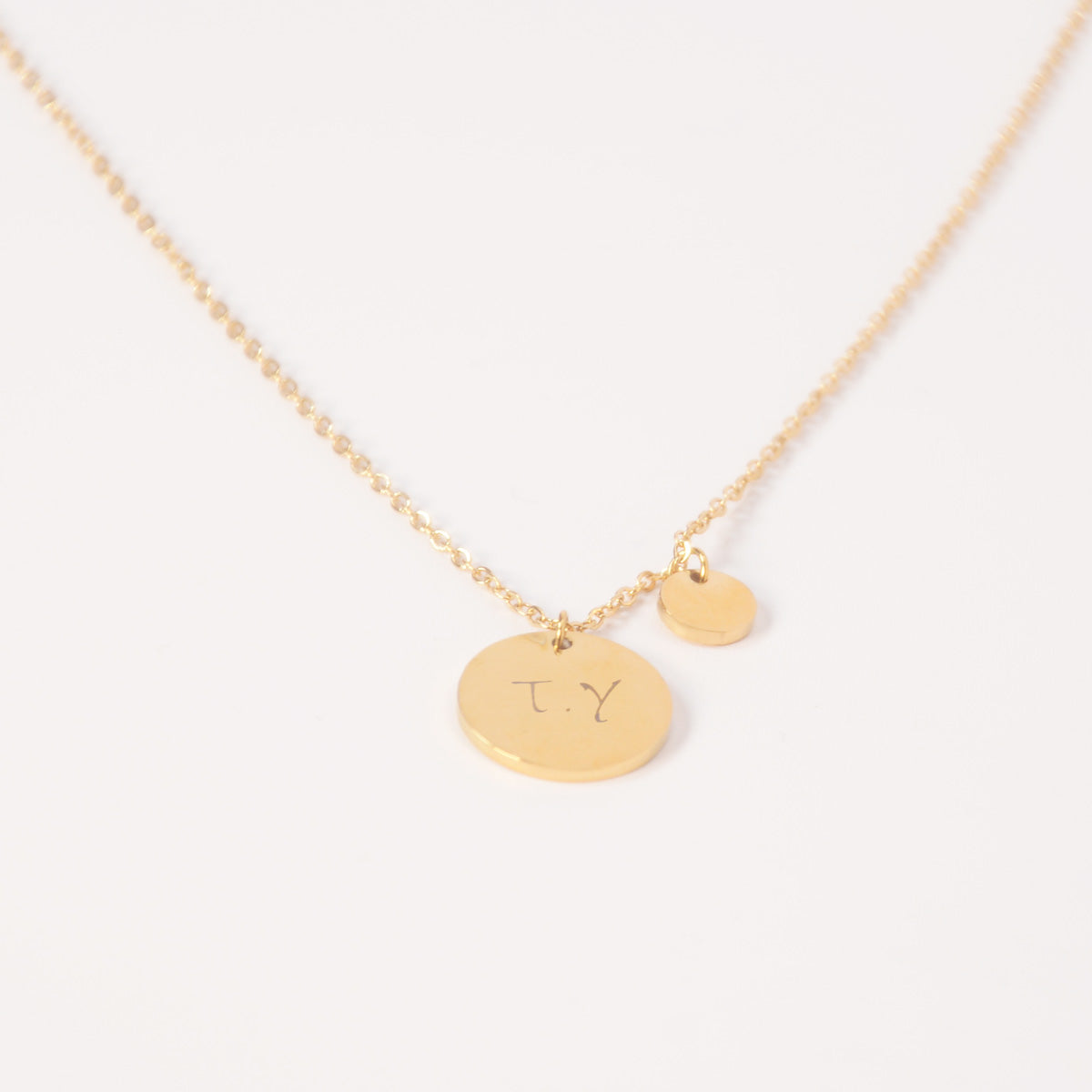 14K ゴールデンプレートネックレス サージカルステンレス316L (金属アレルギー対応) 刻印無料 オールシーズンジュエリー 誕生日 ギフト オールシーズン プレゼント プチプライス シンプル かわいい 大人