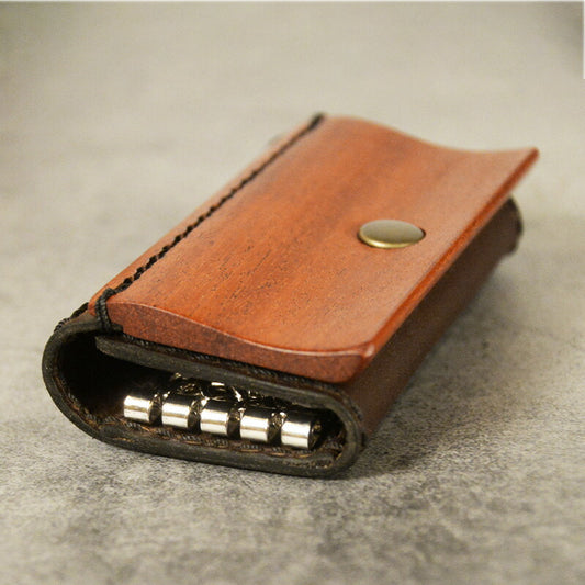 LIFEウォールナット木製キーケース本革ブランドライフアフリカンマホガニーヌメ革送料無料木革キーケースおしゃれ革レザー雑貨ギフト鍵ケースプレゼントキーホルダー男性女性メンズレディース