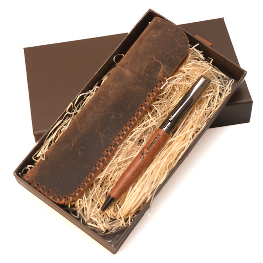 名入れ無料 木製 ボールペン ケースセット【KIMAGURE】おしゃれ 木製 雑貨 ギフト ボールペン