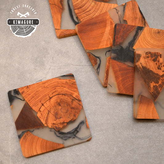 同じ形のない 世界に1つの 木製 コースター 名入れ【KIMAGURE】木の香り おしゃれ 木製 雑貨 ギフト