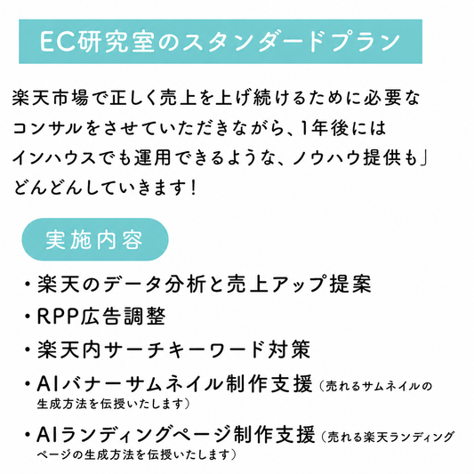 楽天コンサル＆ RPP運用代行プラン（AI生成支援）