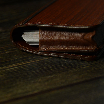 天然木とレザーの名刺入れ 薄型 名刺入れ メンズ カードケース ギフト プレゼント 男性 名入れ無料
