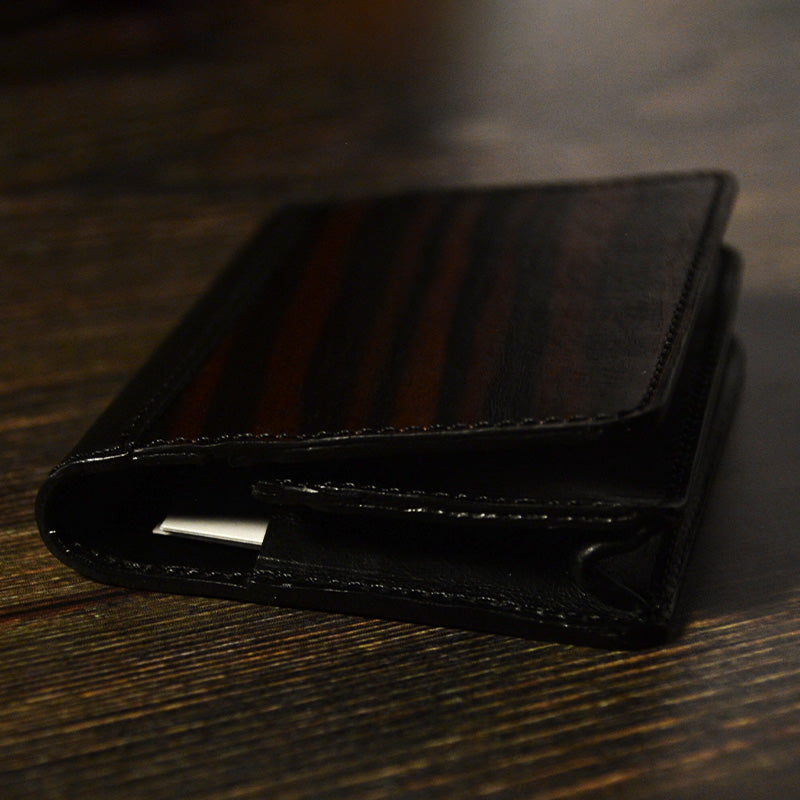 天然木とレザーの名刺入れ 薄型 名刺入れ メンズ カードケース ギフト プレゼント 男性 名入れ無料