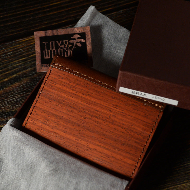 天然木とレザーの名刺入れ 薄型 名刺入れ メンズ カードケース ギフト プレゼント 男性 名入れ無料