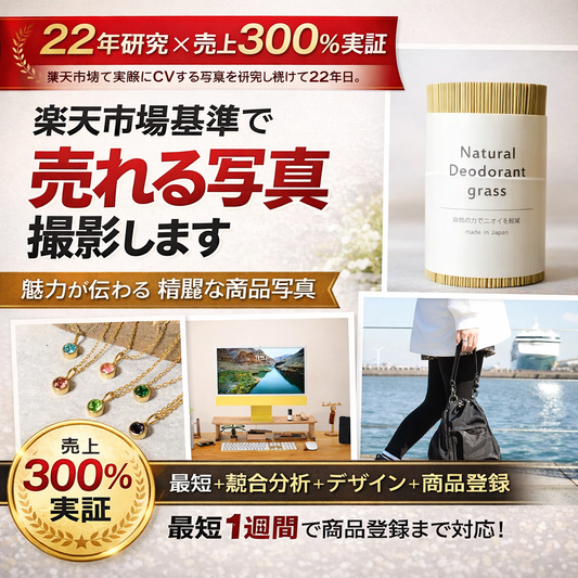 楽天サムネイル画像の商品撮影と画像加工と商品登録セット