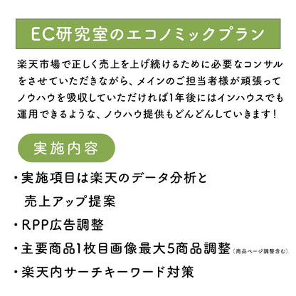 楽天市場コンサルとRPP運用と楽天商品画像1制作のSEO対策画像作成付きプラン