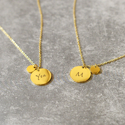 14K ゴールデンプレートネックレス サージカルステンレス316L (金属アレルギー対応) 刻印無料 オールシーズンジュエリー 誕生日 ギフト オールシーズン プレゼント プチプライス シンプル かわいい 大人