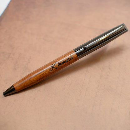 名入れ無料同じ形のない世界に１つの名入れ木製ボールペン木製コースター4枚ウォールナットBOX包装セット【KIMAGURE】スクエア木の香りおしゃれ木製雑貨ギフトプレゼントコップ置き木のコースターウッド食器キッチン雑貨男性女性メンズレディース