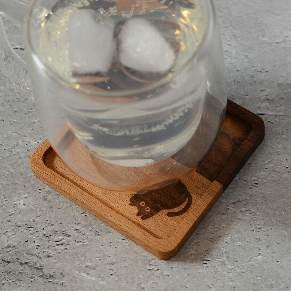 木製コースター1枚猫黒猫「木まぐれ(KIMAGURE)」スクエアおしゃれ木製雑貨ギフトプレゼントコップ置き木のコースター木製ウッド食器洋食器小物キッチン雑貨トレーカフェ風男性女性メンズレディース