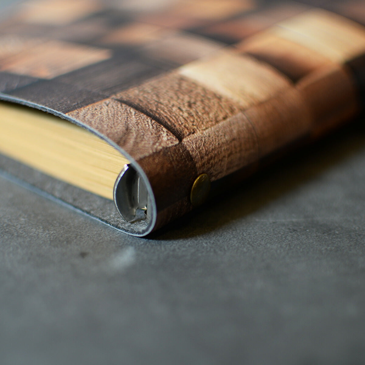 送料無料リングノートキーリングフック付きフェイクレザー木目プリントノート雑貨小物おしゃれギフトプレゼントメンズレディースユニセックスブラウン実用的