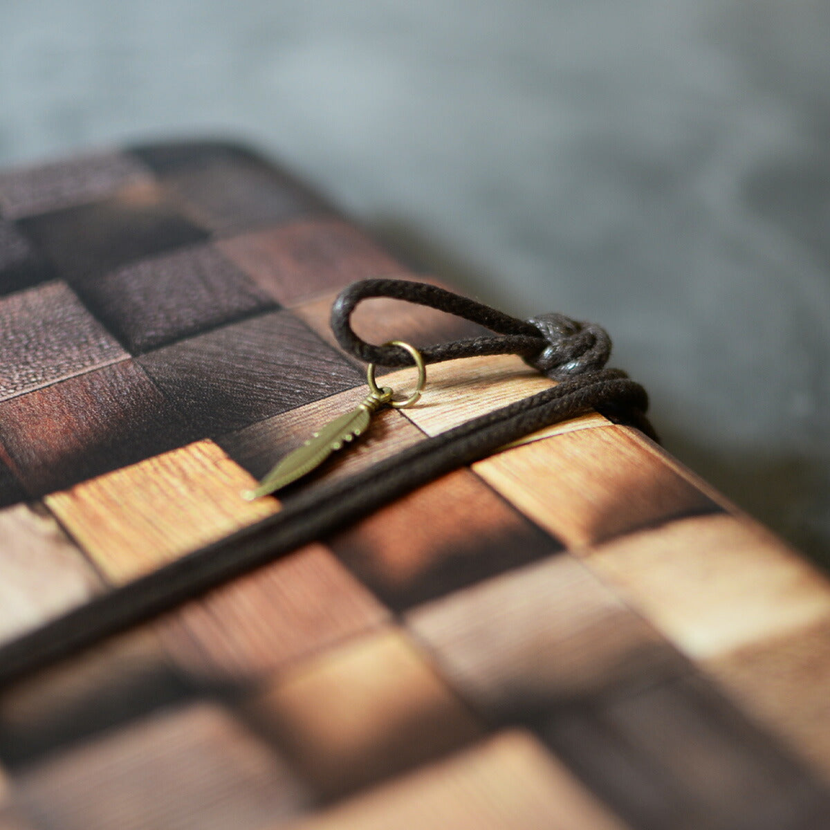 送料無料リングノートキーリングフック付きフェイクレザー木目プリントノート雑貨小物おしゃれギフトプレゼントメンズレディースユニセックスブラウン実用的